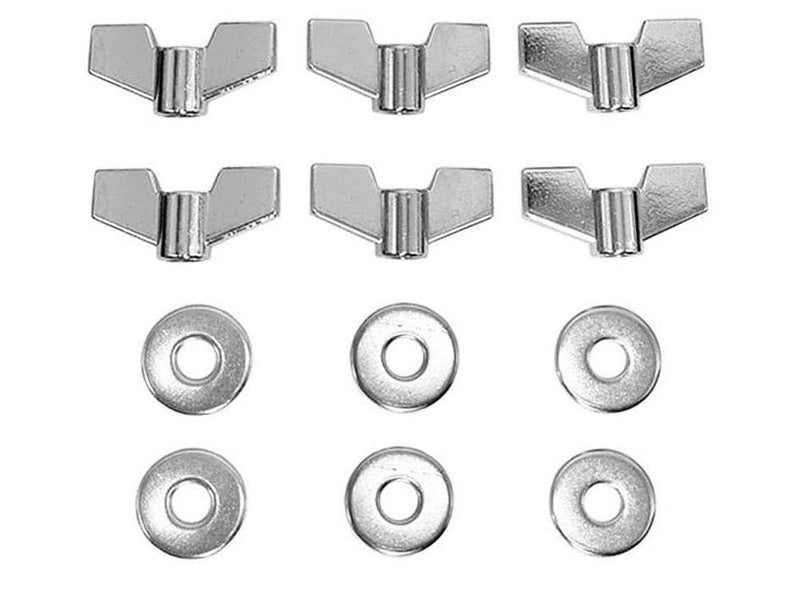Jiayouy 12 Pieces Cymbal Replacement Accessories Cymbal Wing Nuts and Metal Washers Replacement for Cymbal Stackers Silver - Image 1